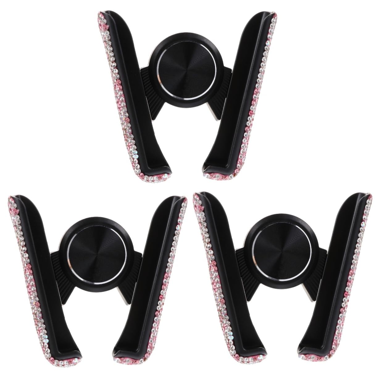 Hemobllo 3pezzi Supporto Per Telefono Da Auto Con Cristalli Strass Supporto Per Ventilazione Auto Facile Da Installare e Utilizzare Compatibile Con Smartphone Design Elegante e Funzionale