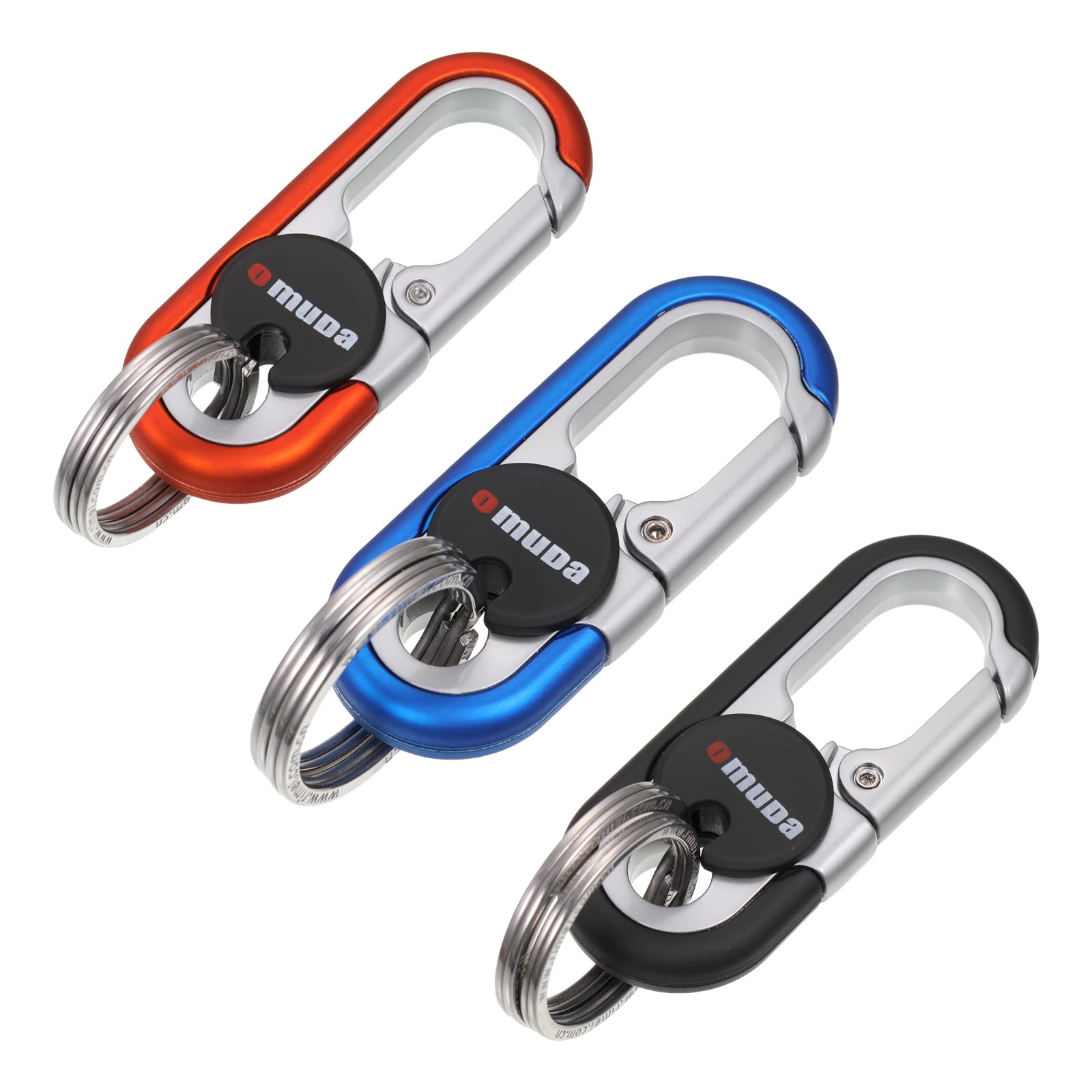 Lot De 2 Mousquetons Porte-clés Voiture - Anneaux + 4 Porte-clés Alliage De Zinc