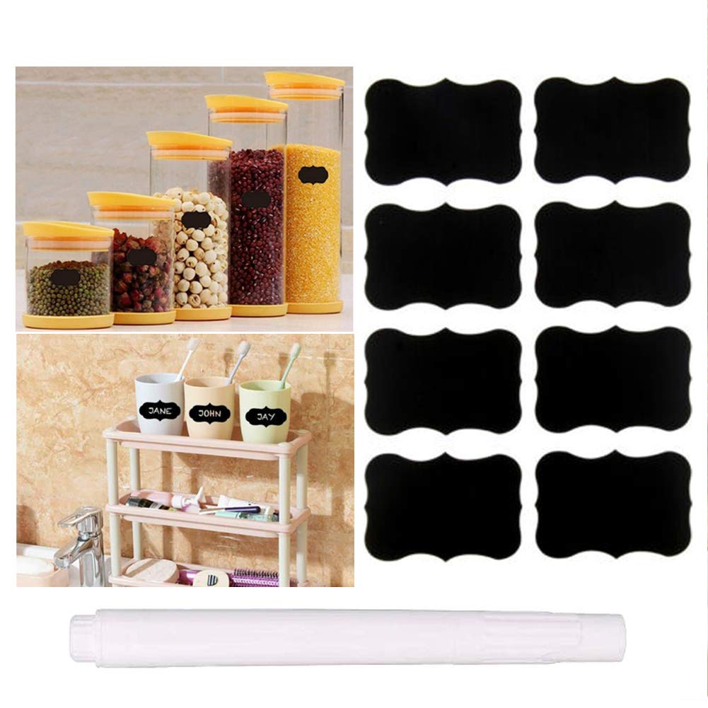 Lot De 120 Étiquettes Tableau Noir Jooheli - Imperméables Réutilisables Avec 2 Craies Blanches, Organisation Cuisine Bocaux Garde-Manger