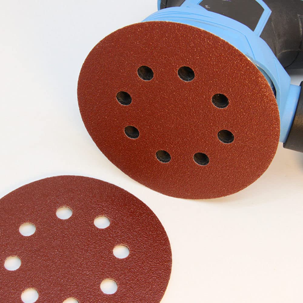 100pcs 125mm 5" Abrasive Sandpaper Sanding 8 Hole Disc Hook & Loop Sand Paper Grits 60~1500 for Polish Tools Accessories,h,Mixed