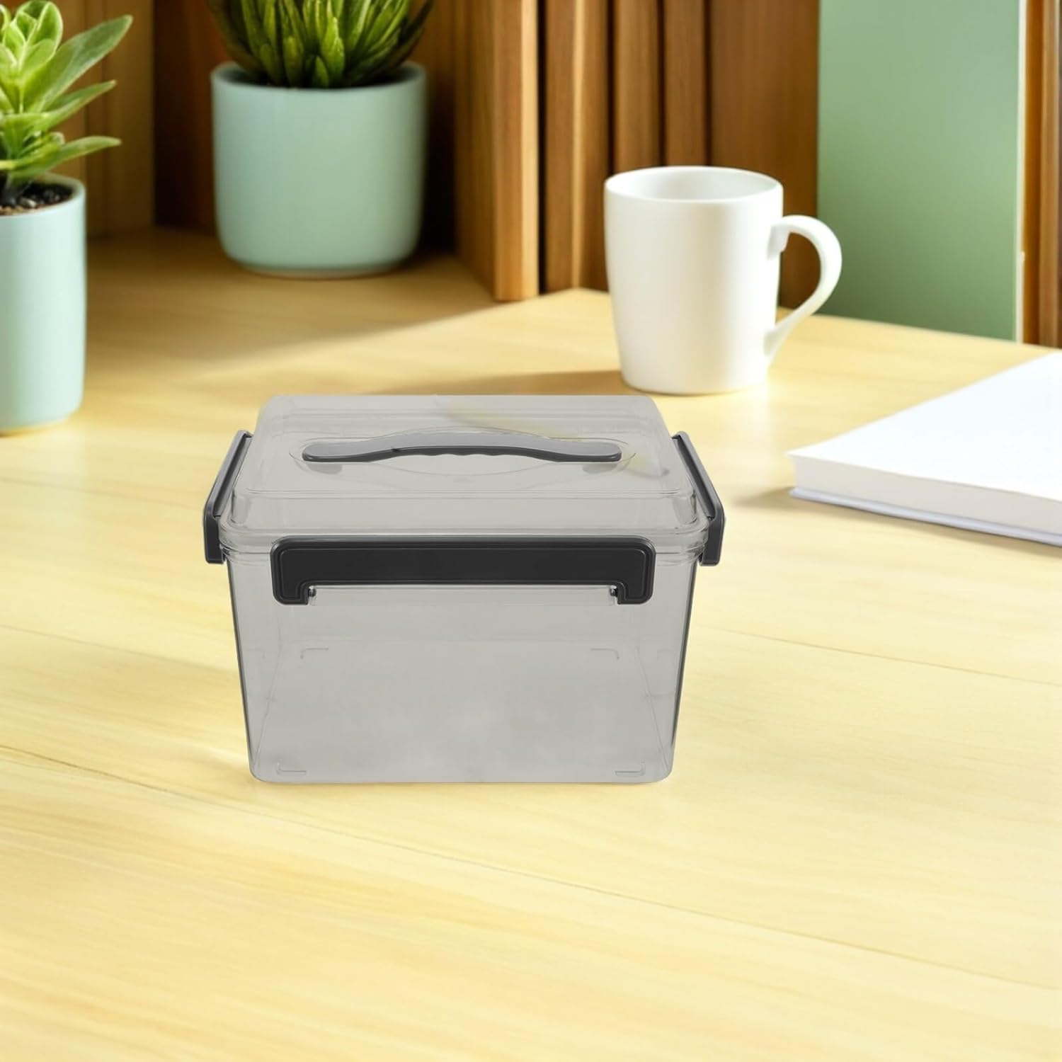 Acrylic Camera Lens Storage Box with Sealed Gray Gasket, Medium Size Organizer for Digital Camera Accessories, Protective Storage Case for Outdoor Photo Gear