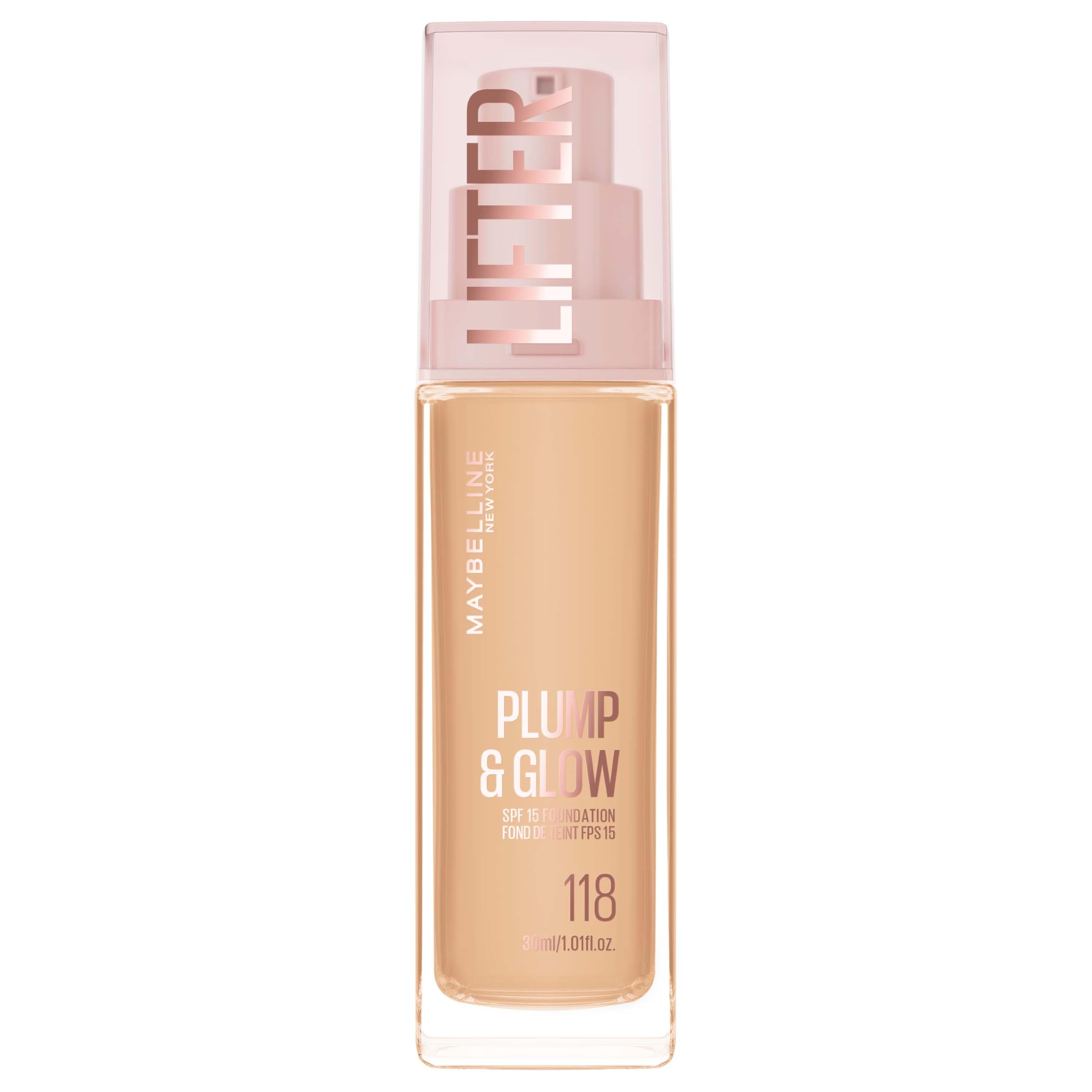 Maybelline New York Lifter Plump&Glow, podkład rozświetlający 118
