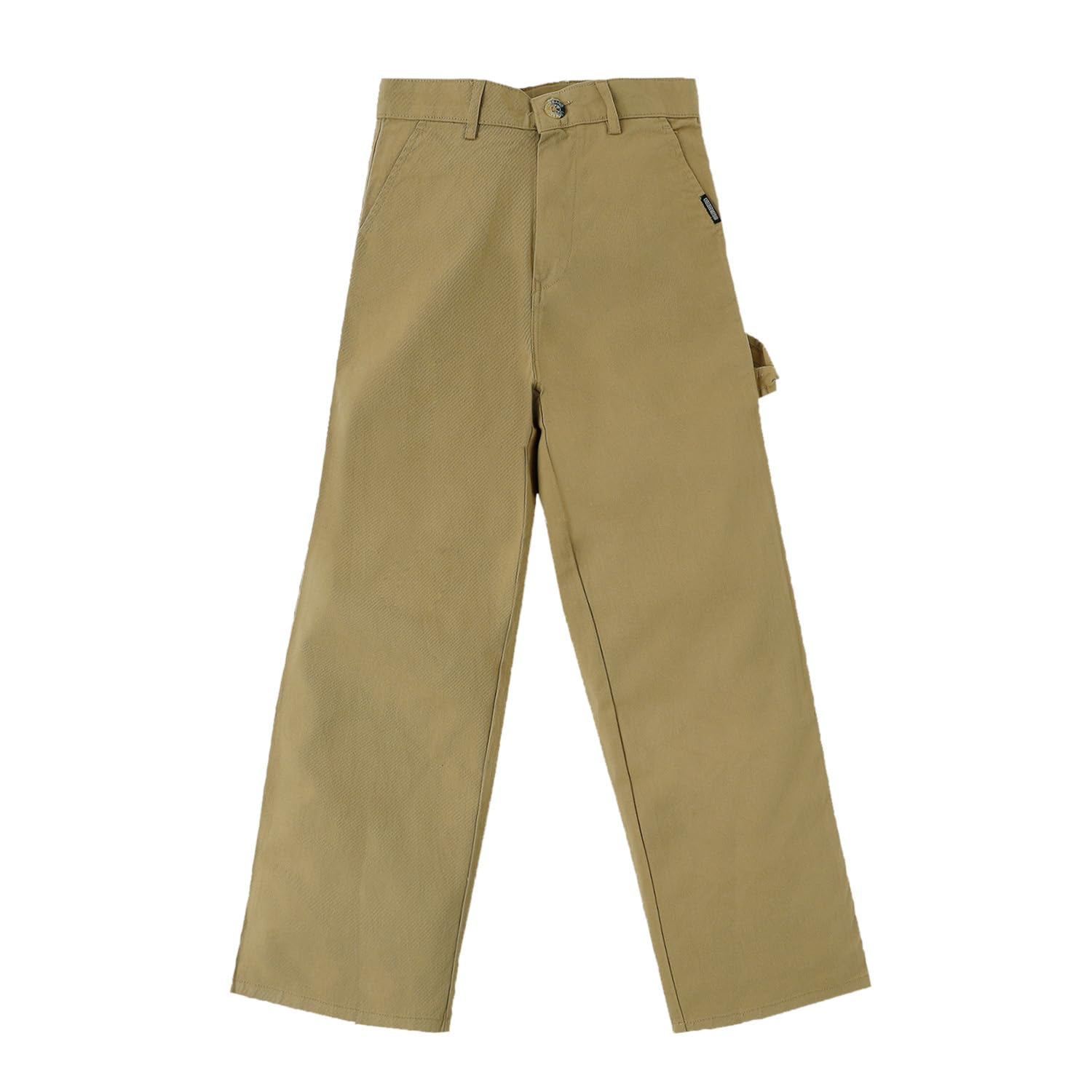 Urbano Juniors Boy's Light Olive Loose Baggy Fit Solid Carpenter Trouser Pant with 5 Pockets Non-Stretchable (junchinols