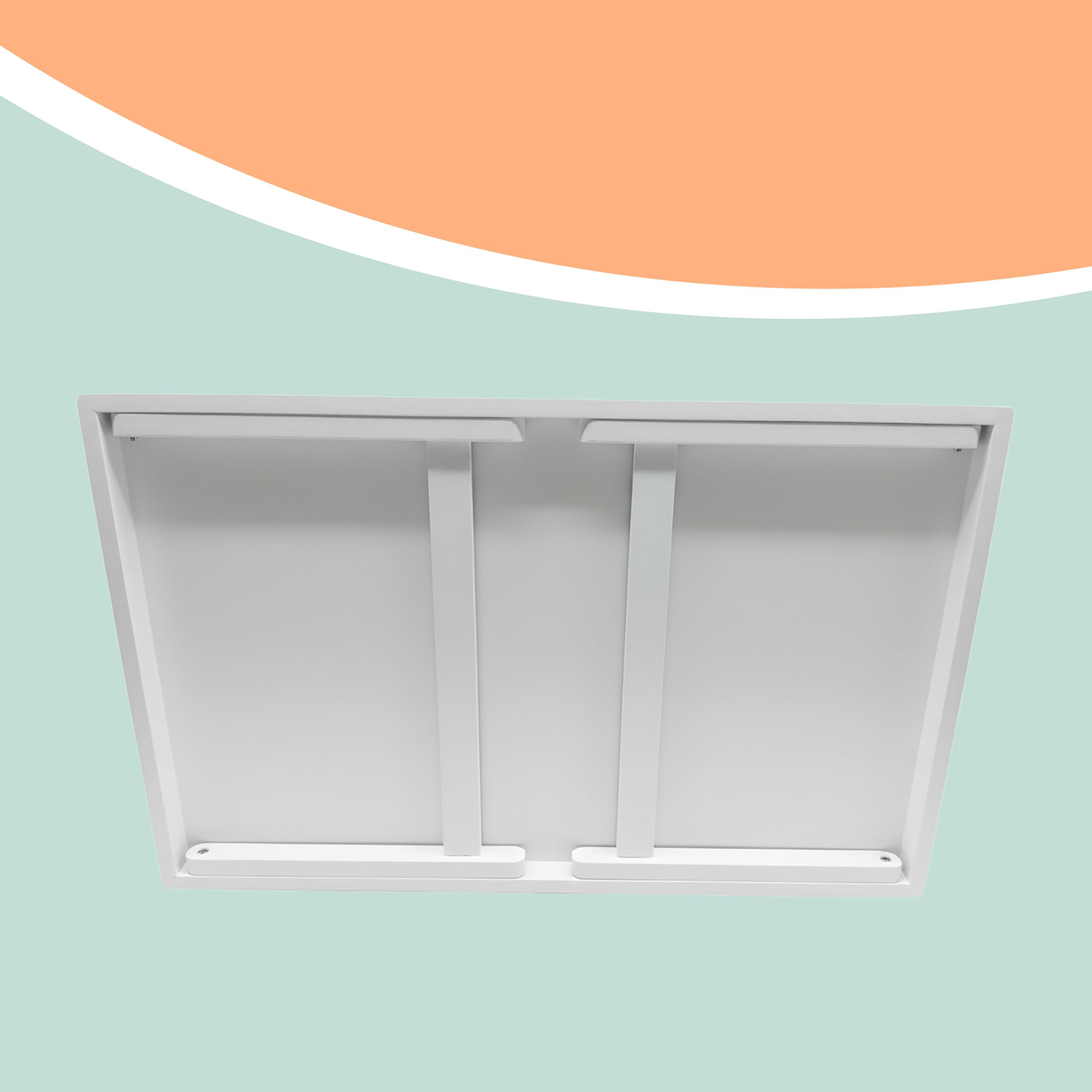Vassoio da Letto Relaxdays, bambù, HxLxP: 20 x 50 x 30 cm, con Piedini, Maniglie, Colazione in Letto, Bianco