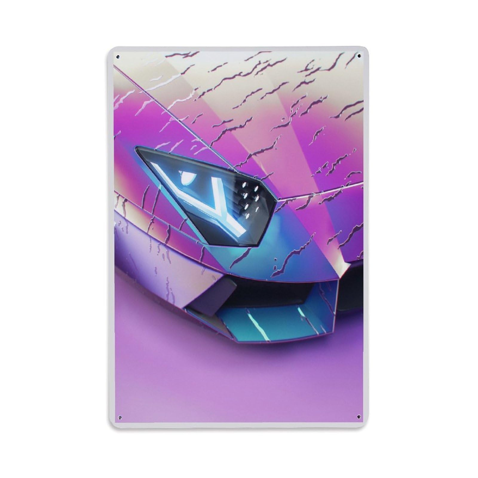 Italian Supercar Neon Aventador Race Car Metal Tin Sign Plaque Wall Decor for Cafe, Club, Garden Metal Poster 8x12Inch