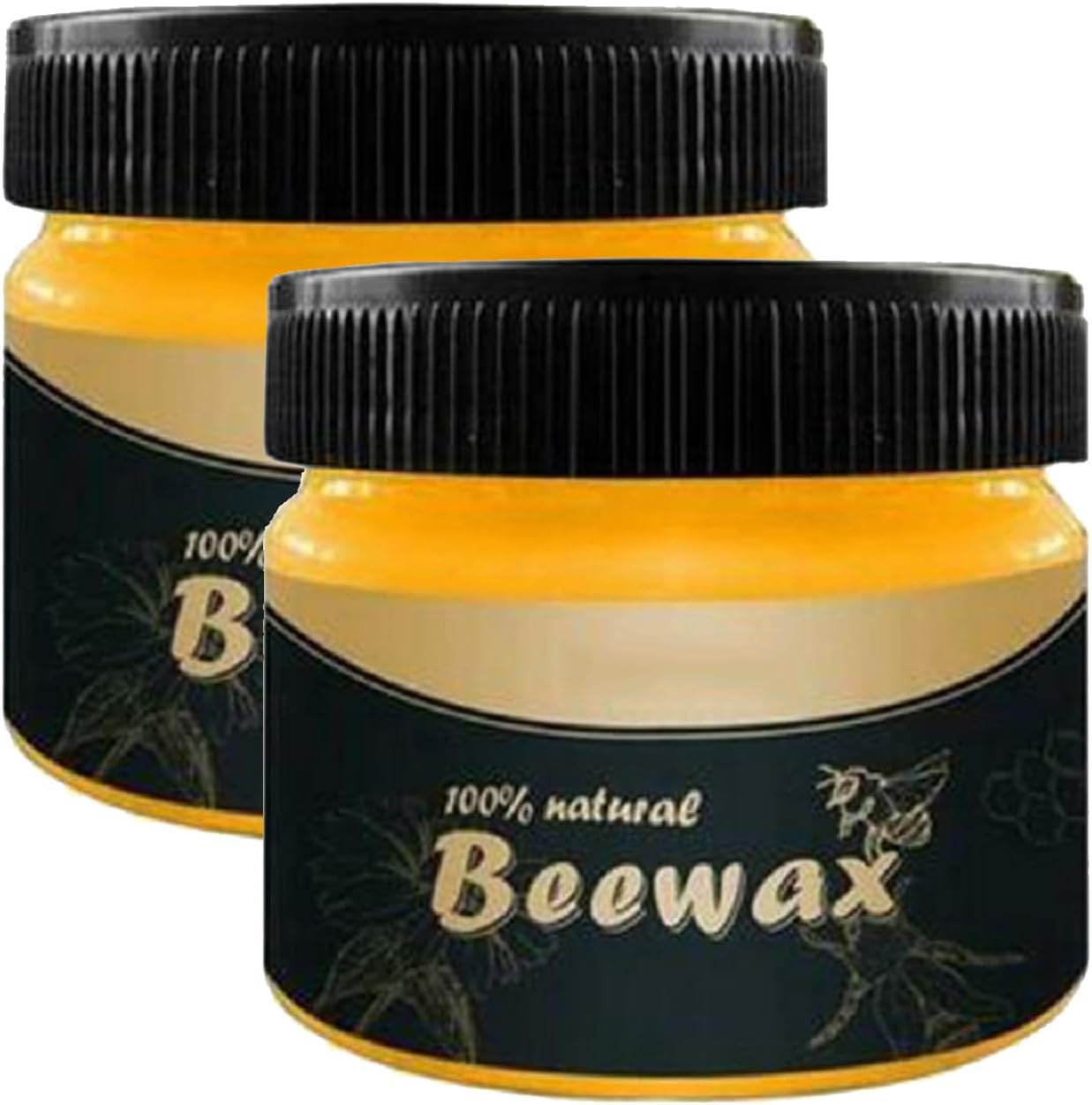 Wood Seasoning Beeswax,Beeswax Furniture Polish,Natural Traditional Beeswax Polish Wood Furniture Cleaner for Wood Doors,Tables,Chairs and Floors(2 Pack)