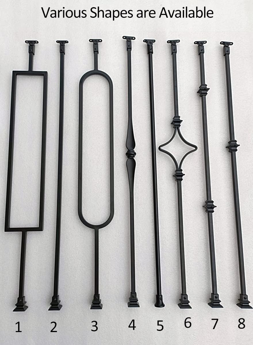 European Style Black Square Balusters Kit 20 70" Tall Deck Railing Spindles for Wood Outdoor Staircase Porch Garden Pool Balcony Durable and Stylish Balustrade Posts