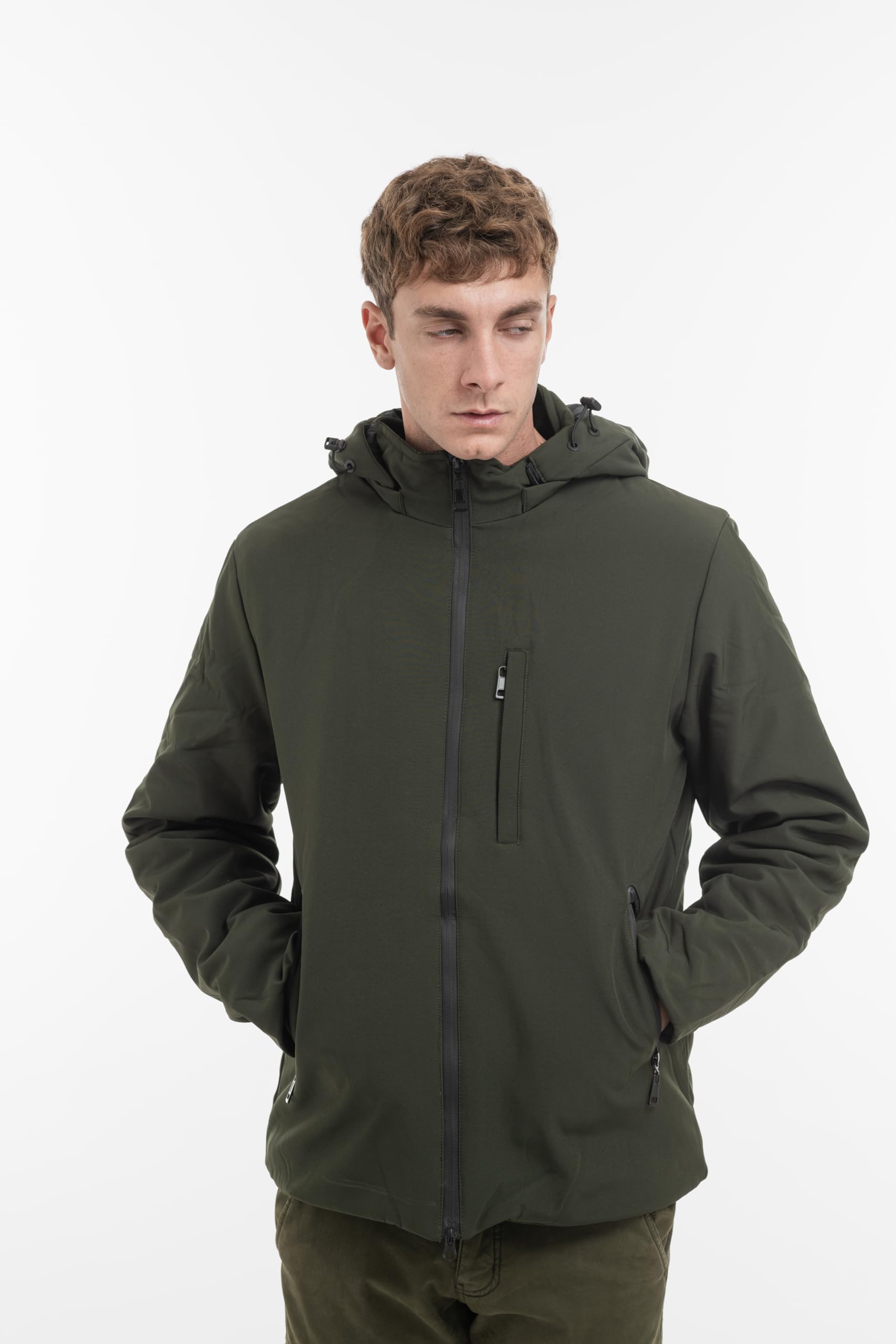 TONY BACKER Giacca Jacket Uomo Invernale Softshell Impermeabile Antivento con Cappuccio Giacca Calda Giubbotto Uomo Trekking Casual 3351