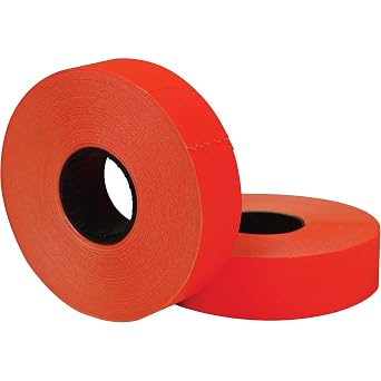 Two-Line Pricemarker Labels, Red, 1,750 Labels/Roll, 2 Rolls/Pack