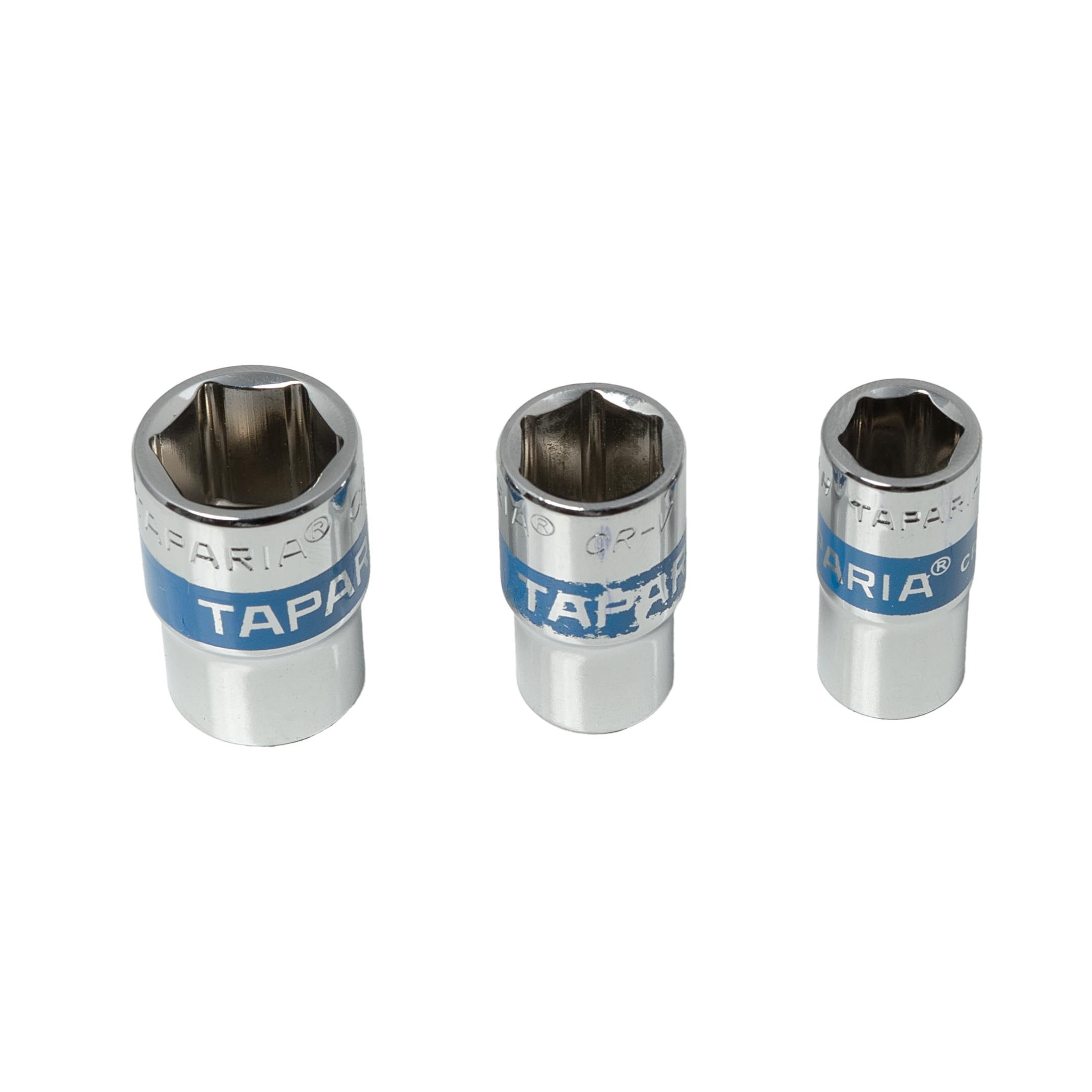 Taparia 1/4" (6.35mm) Square Drive Socket Combo (8, 10, 12mm)-Hexagonal Corner Patterned-Durable Chrome Vanadium Steel -Automotive Repair, Workshop, Home Garage, DIY-image-4