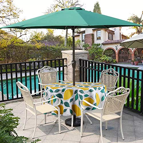 Image of EHouseHome Outdoor and Indoor 60inch Round Tablecloth with Umbrella Hole and Zipper, Waterproof Zippered Patio Table Cloths, Spring /Summer Table Covers for Backyard Circular Table /BBQs /Picnic