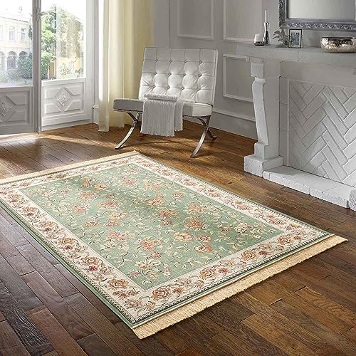 Taracarpet Teppich Palazzo Royal Antique Roses grün 160x230 cm Kurzflor Orientteppich für...