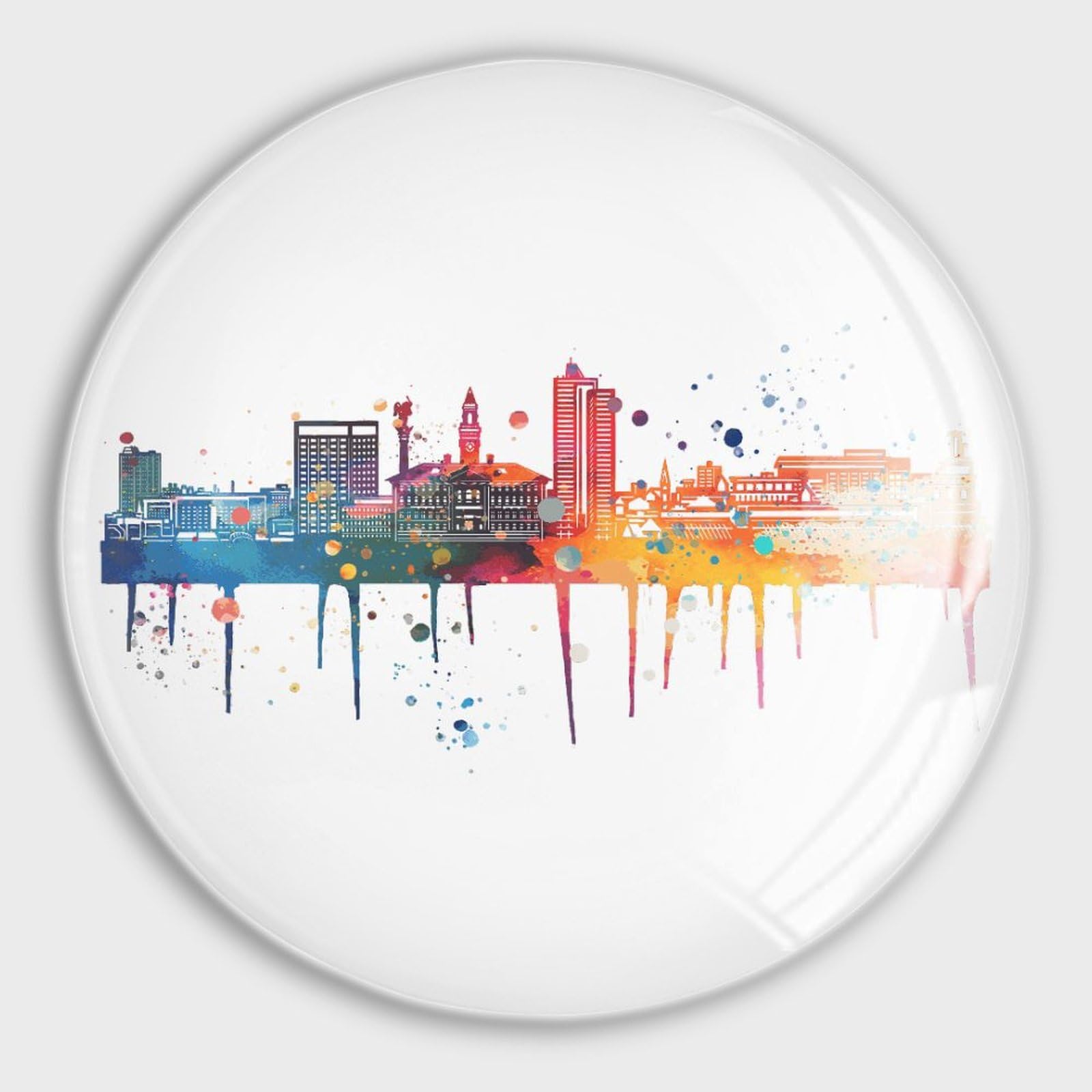 Aimants de réfrigérateur Dallas Skyline pour tableau blanc et monument en verre