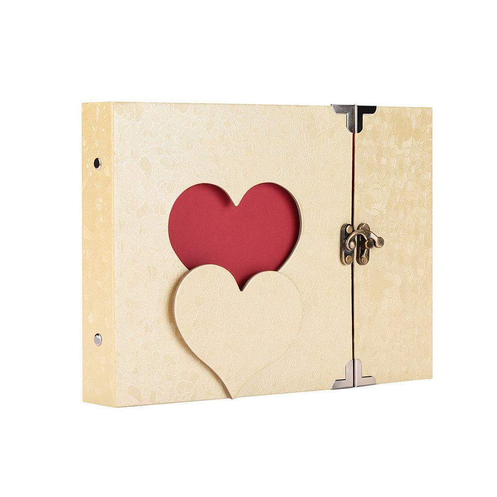 10 Inch Vintage Hollowed Heart Shape Photo Image Album Scrapbook Diary Memory
