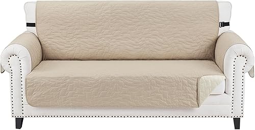 Miniatura 67 de CUCRAF Funda acolchada antideslizante para sofá, resistente al agua, protector de muebles para sofá de 3 cojines, apto para mascotas, funda de sofá
