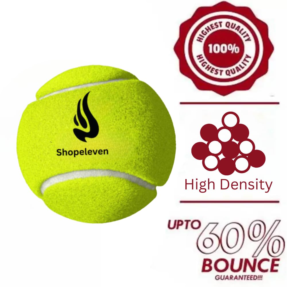 Shopeleven Lightweight and High Elasticity Rubber Tennis Ball for Cricket Training (Standard, Pack of 1) 2