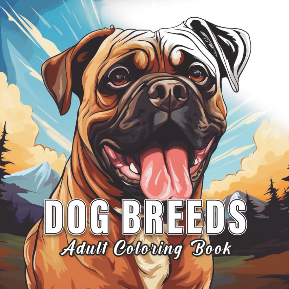 Dog Breeds: Coloring books for adults with 60 sketches of dog breeds. (Essence of Nature)
