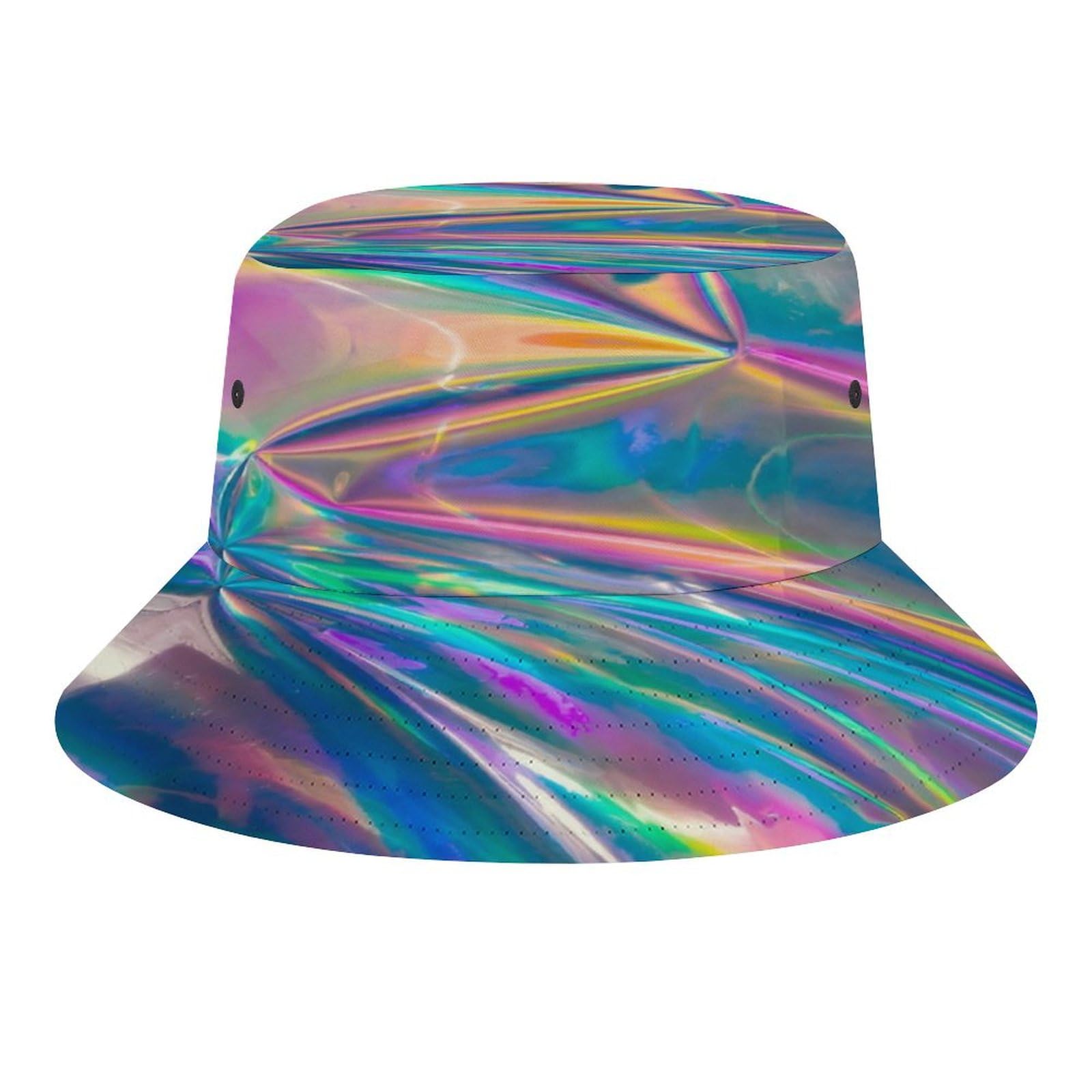 Fabretto Unisex Holographic Designs Bucket Hat For Women Men Packable Fisherman Hat Sun Cap Travel Outdoor Beach Caps