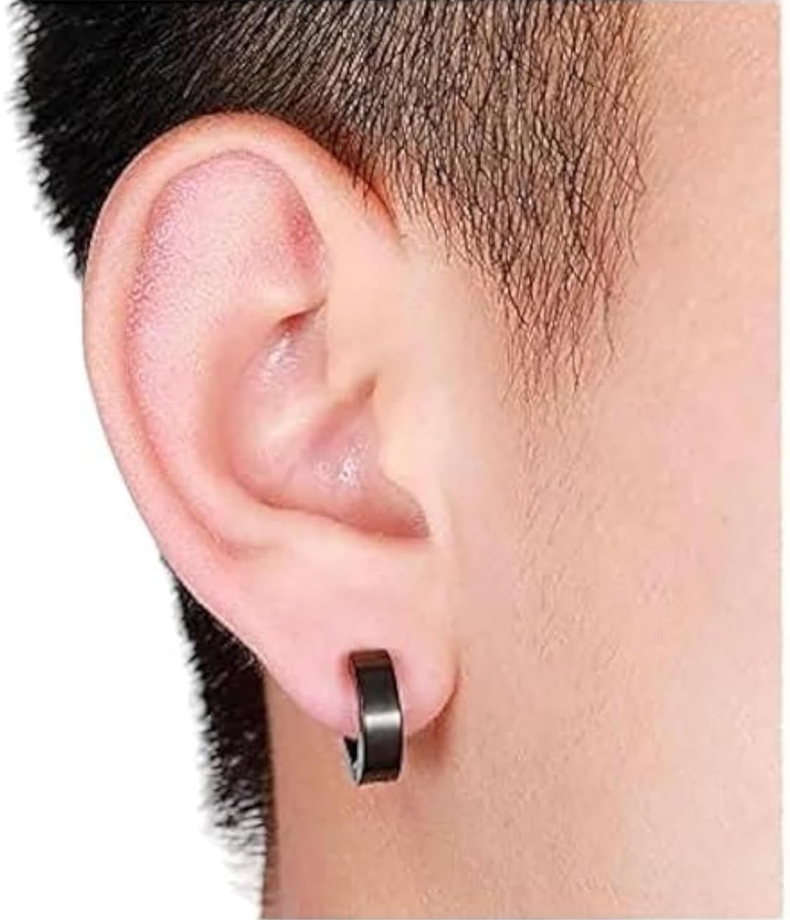 TRENDY Stylish Non- Piercing Stainless Steel Earrings for Men and Women (Black),1 pair-image-47