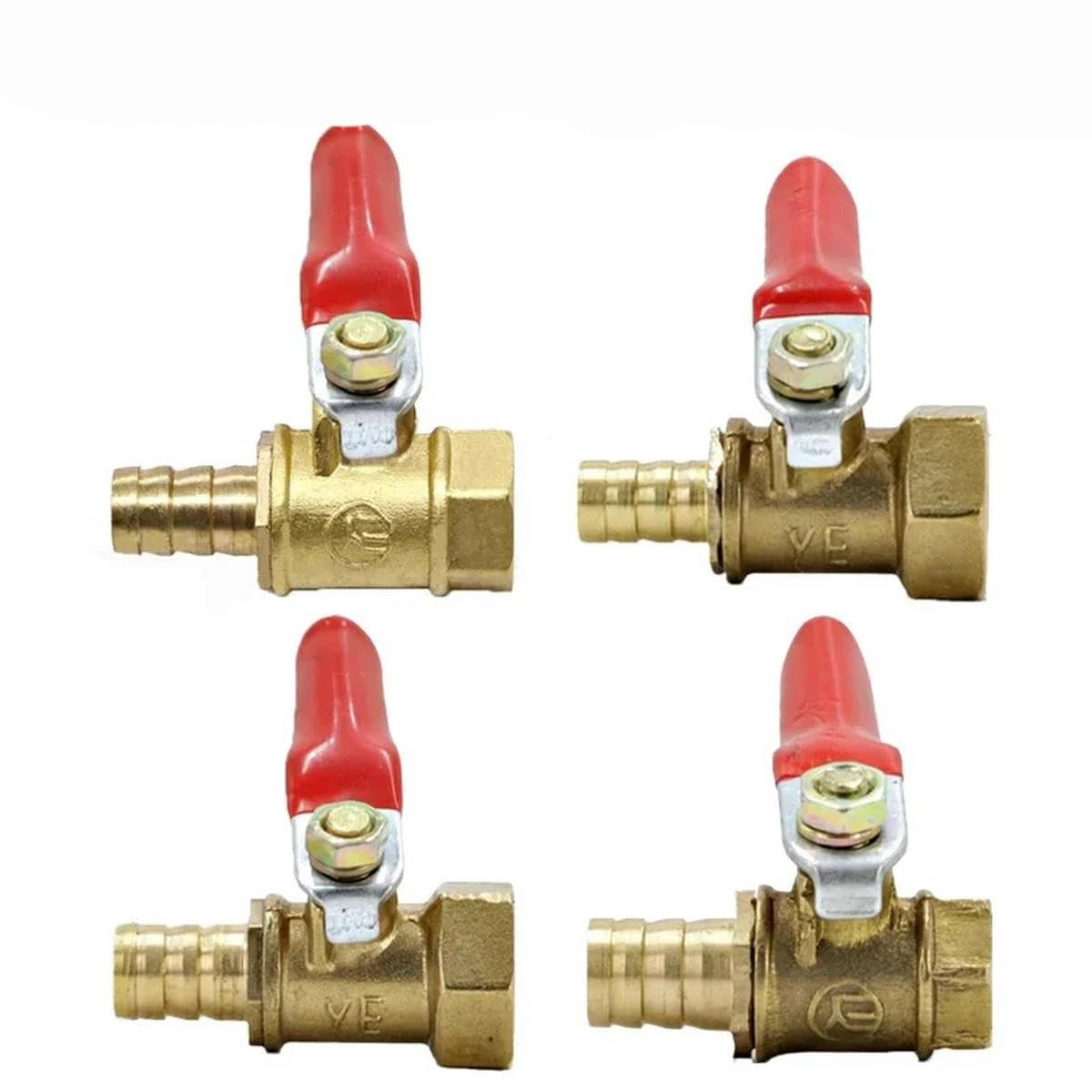 10 piezas de bola de púas de latón de 1/8'' 1/2'' 1/4'' conector de rosca hembra junta de tubería acoplador de púas de manguera de 6-12 mm - Tubo de 12 mm - 200 piezas - 1/2"