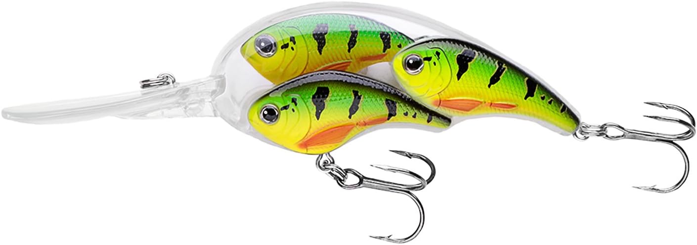 COM4SPORT 7.5cm 23g Crankbait Hard Fishing Lures with Lifelike Group Fish Design, Perfect for Saltwater Freshwater Bass Trout Carp Walleye Crappie Bluegill, Best (Grass Green)