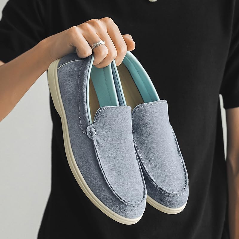 Men's Slip-on Loafers-Black Suede Comfort Casual Shoes,Casual Suede Loafers, Slip-On Comfort Shoes, Available in Grey, Tan, Charcoal2