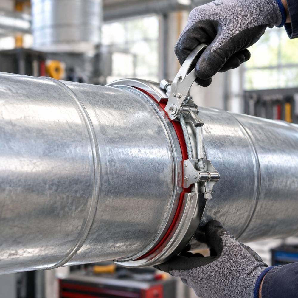 Chiusura Rapida 250mm, Fascetta per condotti, Acciaio zincato EPDM