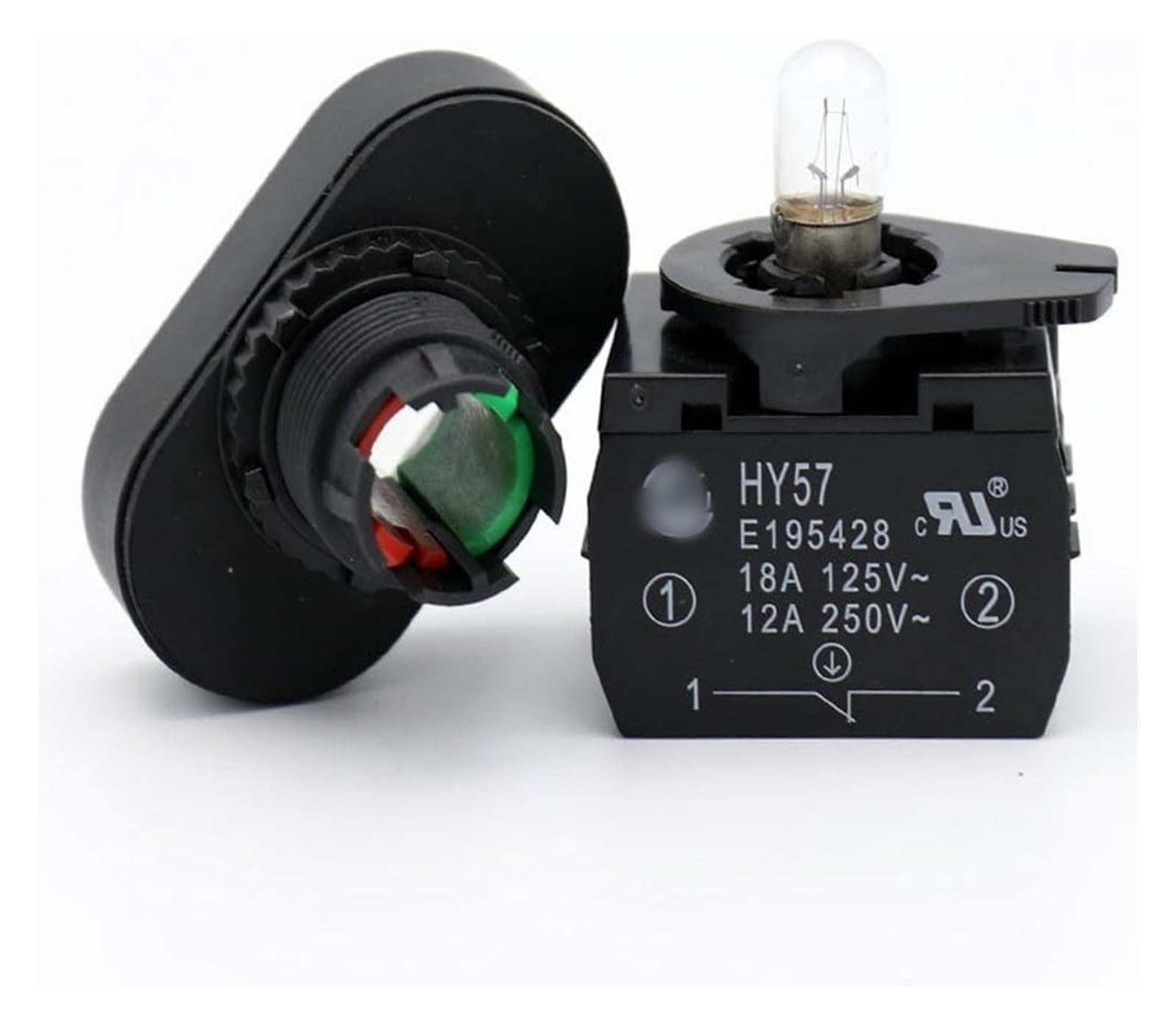 Interruptor de botón, Interruptor de Encendido, interruptores de botón eléctricos industriales con función de Apagado, 250V/12A, 125V/18A, HY57