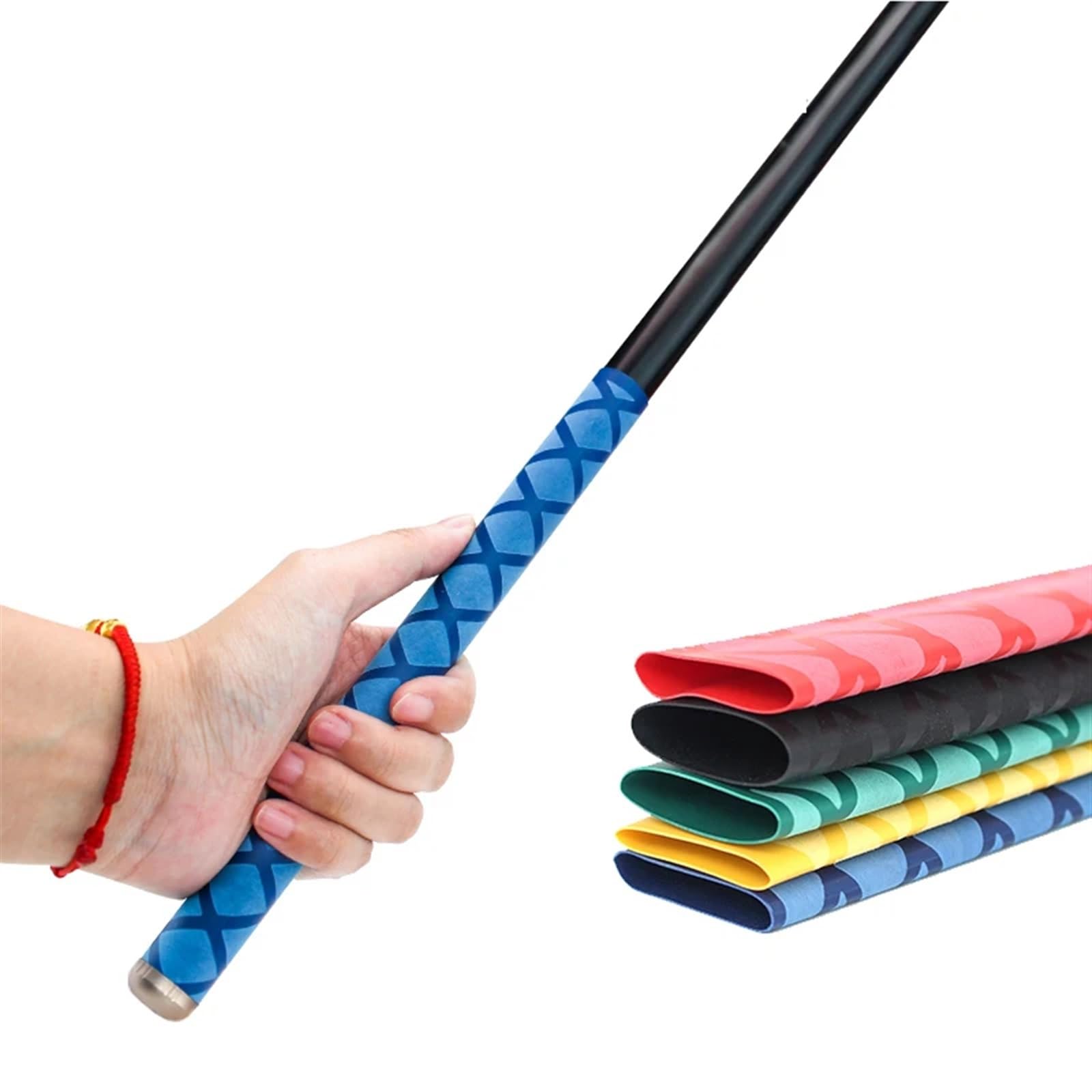 Warme verpakkingsbuizen, Antislip Krimpkous Vishengelwikkeling Antislip Fiets Handvat Isolatie Bescherm Racketgreep Waterdichte Hoes for Vishengelgrepen Hand(Gray X 1m,DIA 22MM-1PCS