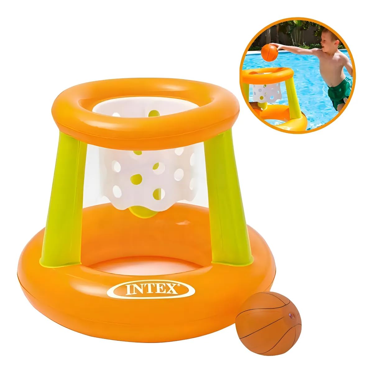Intex Set da basket, 67 x 55 cm, colore: arancione/verde