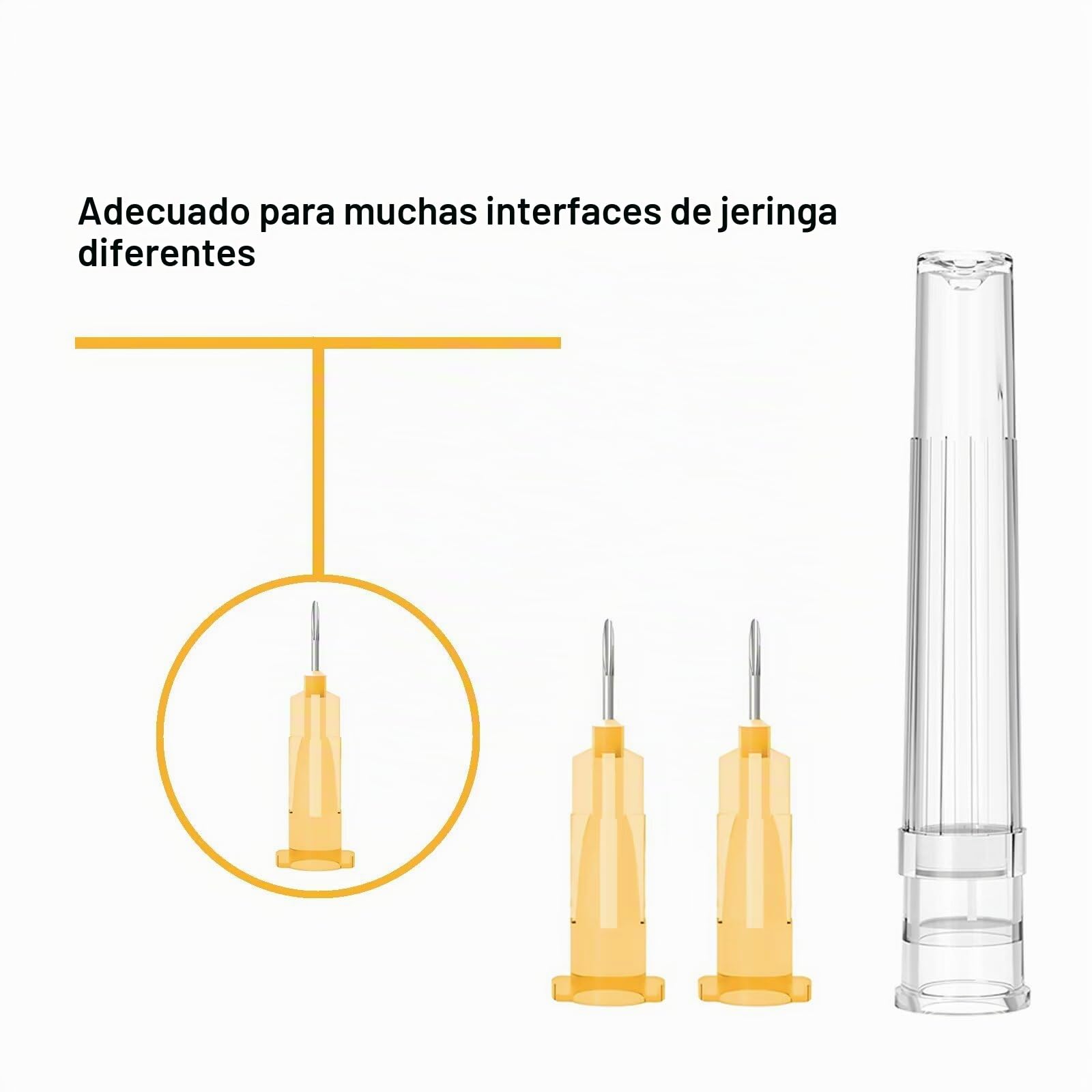 34 Ga 5/32 pulgadas (4 mm), bloqueo Luer, embalaje individual, paquete de 100