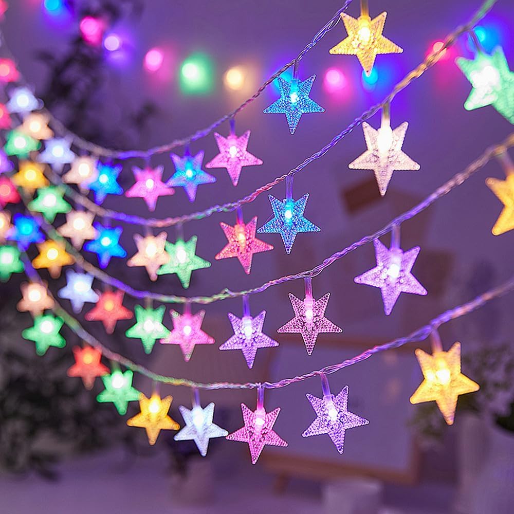 xiao String Lights Star Fairy Lights with 6M 40 LED USB Decorative Lighting for Anywhere (Multicolor Star)