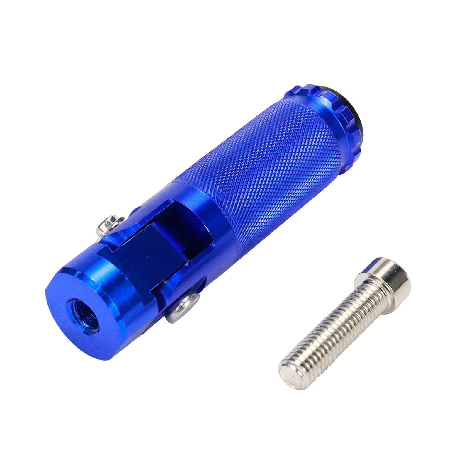Modengzhe 2 Poggiapiedi Pieghevoli In Alluminio Per Moto – Ripristino Automatico A Molla, Diametro Foro 8mm, Per MTB, ATV, Scooter (Nero) - 2