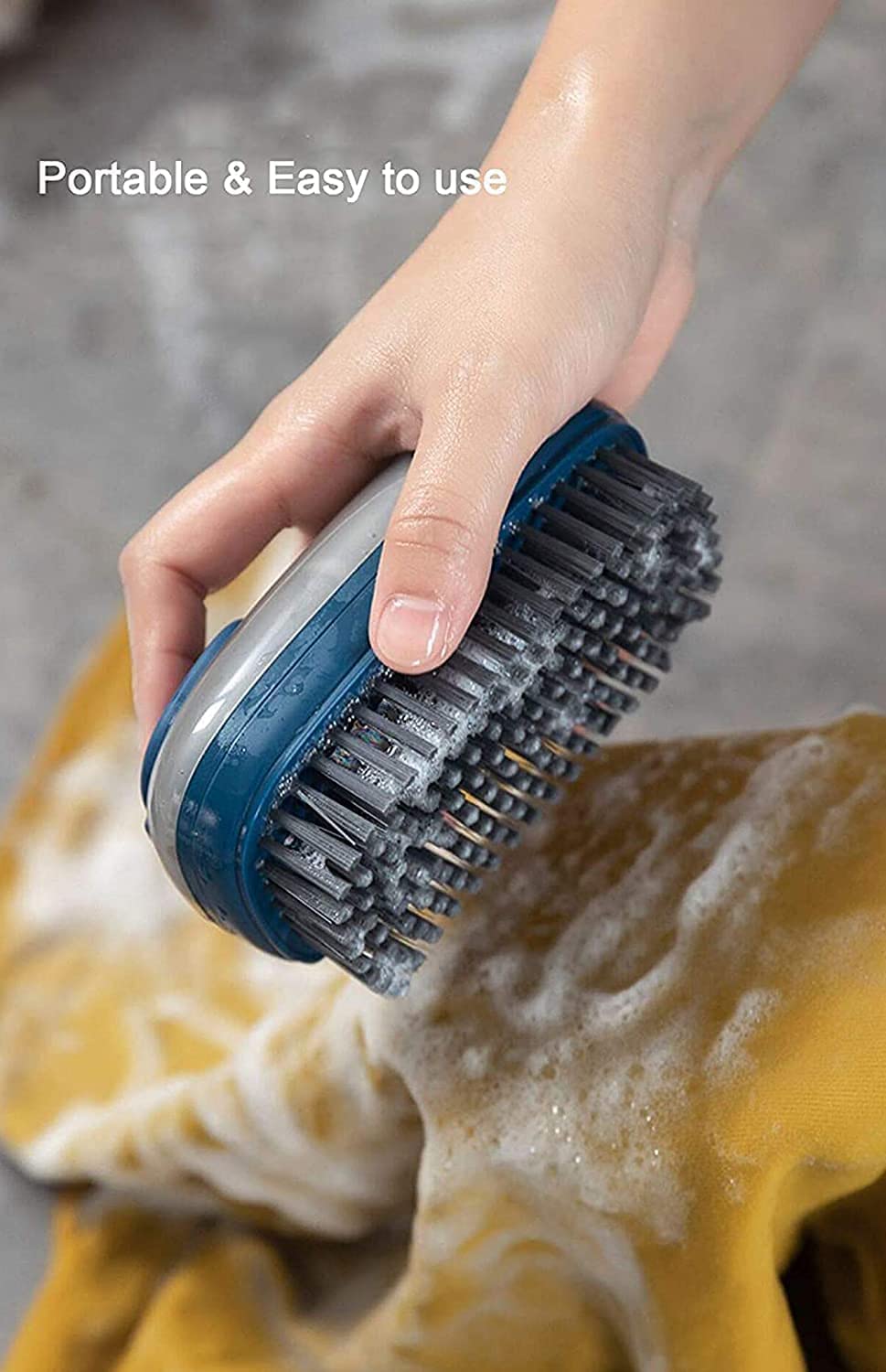 AP & ZP Plastic Washing Pot Brush Kitchen Household Dish Cleaning Brush | Adding Liquid Cleaner Brush | Soft Wool Laundry Shoes Tile Cleaning Brush (Multi Color) (Pack of 1) 4