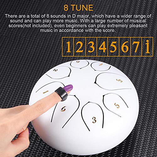 Konesky Steel Tong Drum 6 Inch Hand Pan Percussie Drum 8 Tune Ethereal Drum Instrument Set met Trommel Draagtas, 2… - Image 5