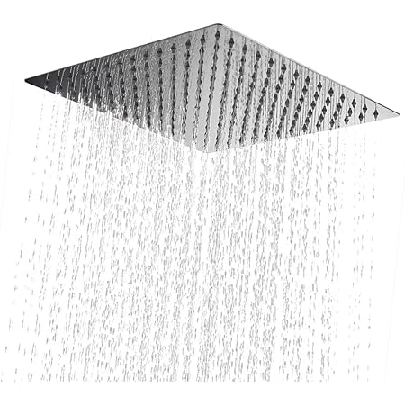 VidaXL Regenduschkopf 50x50cm Schwarz - Anti-Kalk Silikon Düsen Edelstahl