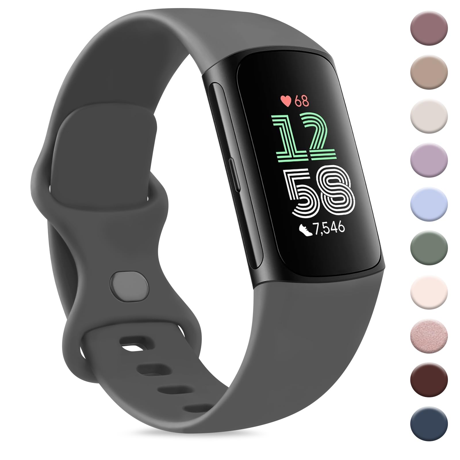 AK Sport Band Compatible with Fitbit Charge 6 Bands/Fitbit Charge 5 Bands Women Men, Classic Soft Replacement Straps Wristbands for Fitbit Charge 6/5 Advanced Fitness & Health Tracker-image-35