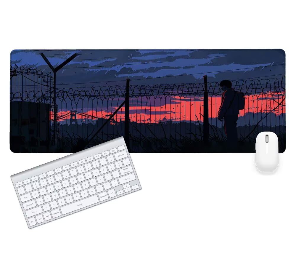 Alfombrilla Ratón, Alfombrilla Gaming Hombre XXL 1200x600x3mm, Extendida Base de Antideslizante Caucho Mouse Pad Paisaje, Protector Escritorio con Bordes Cosidos, Mejora precisión y Velocidad J-2
