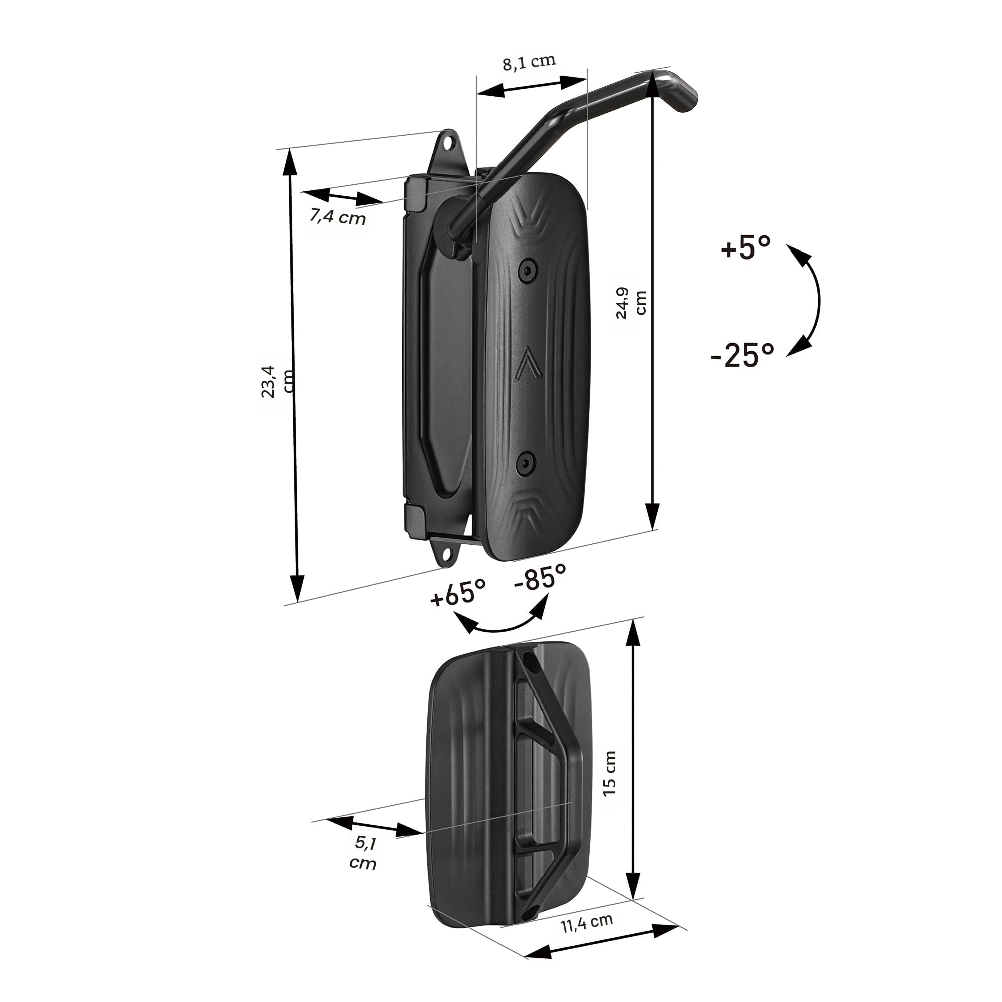 monTEK Lot de 2 supports muraux pivotants pour vélo, cintres pour garage, support mural pour vélo, économiseur d'espace, support vertical pour vélo pouvant supporter jusqu'à 30 kg
