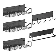 5Pcs Heavy-Duty Magnetic Shelves for Fridge, Washing Machines, Dryers, Metal Doors, and Any Metal Surface