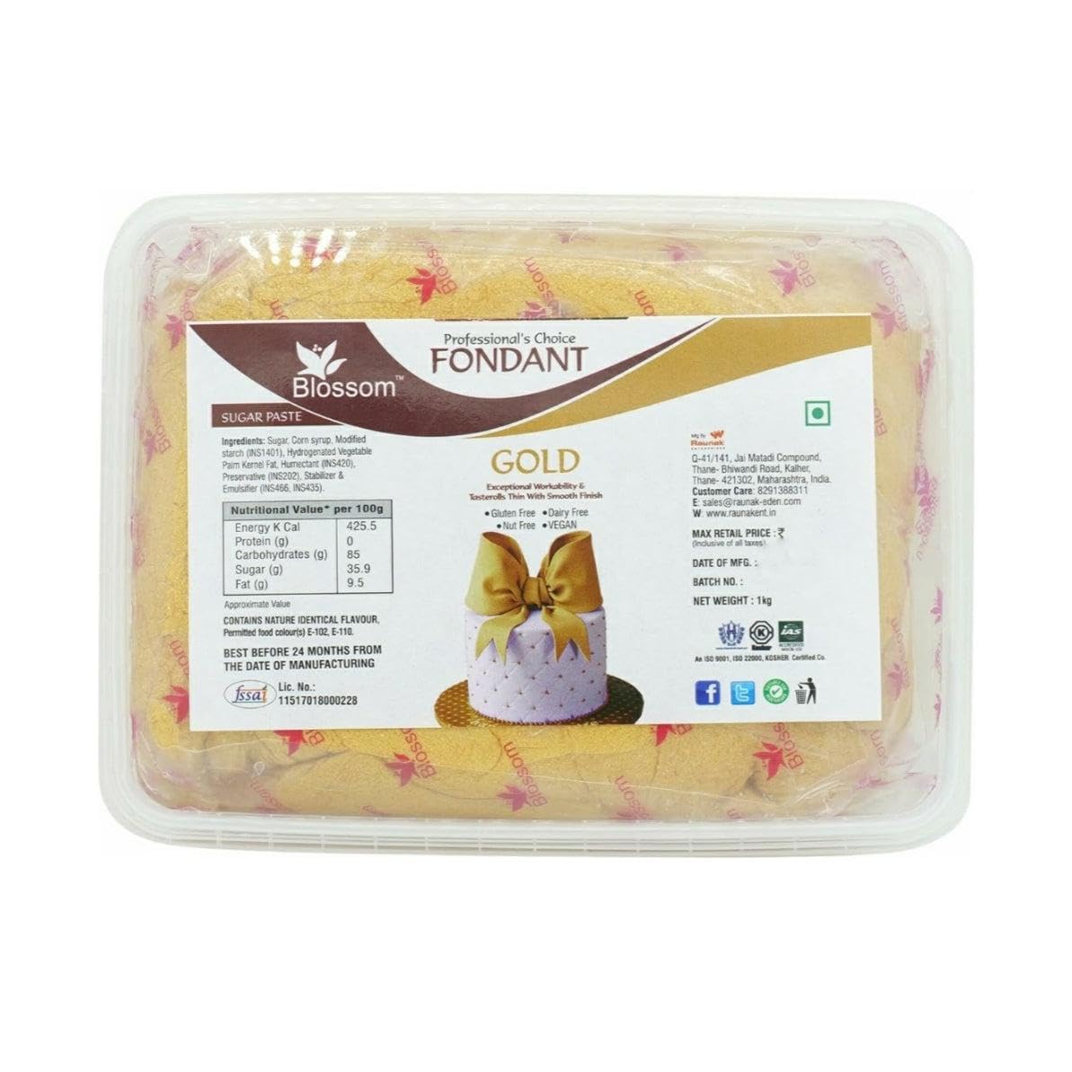 AMBRIONA Blossom Sugar Paste/Fondant Golden 1 Kg For Cake Decoration (B0CW23BPHX) Amazon Price History, Amazon Price Tracker