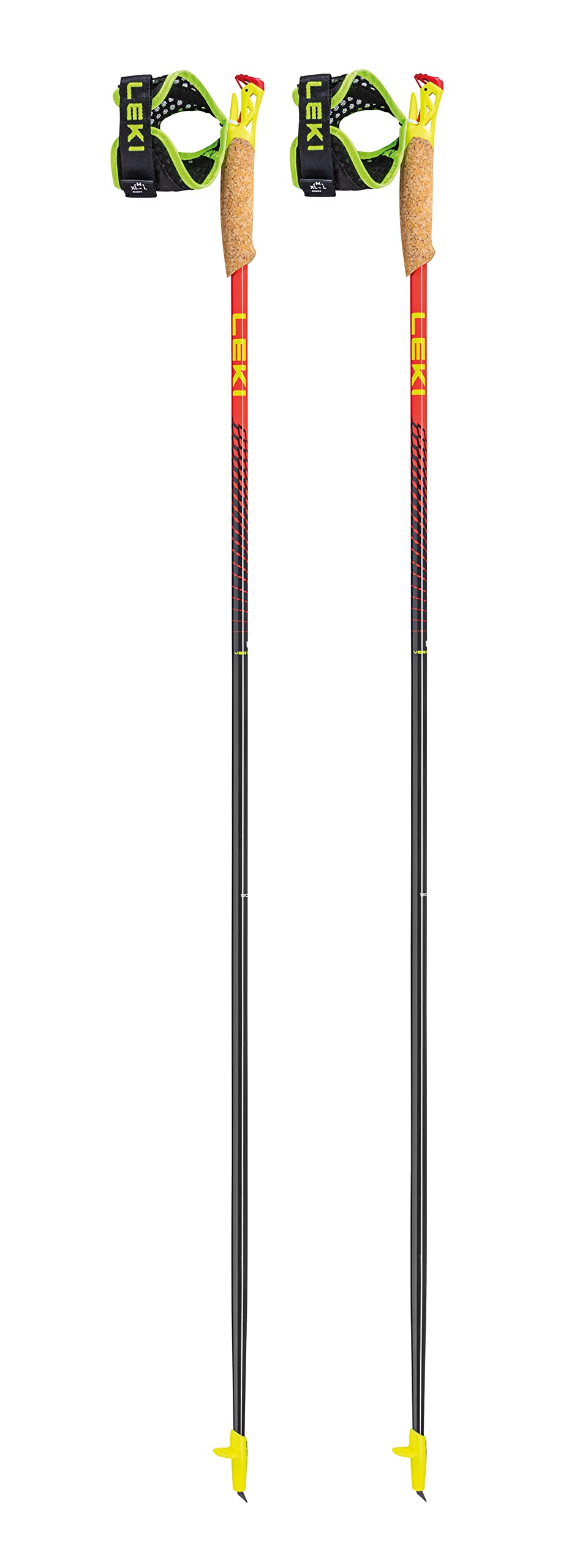 Leki Bastoncini Vertical K, naturalcarbon-Bright Red, 125CM