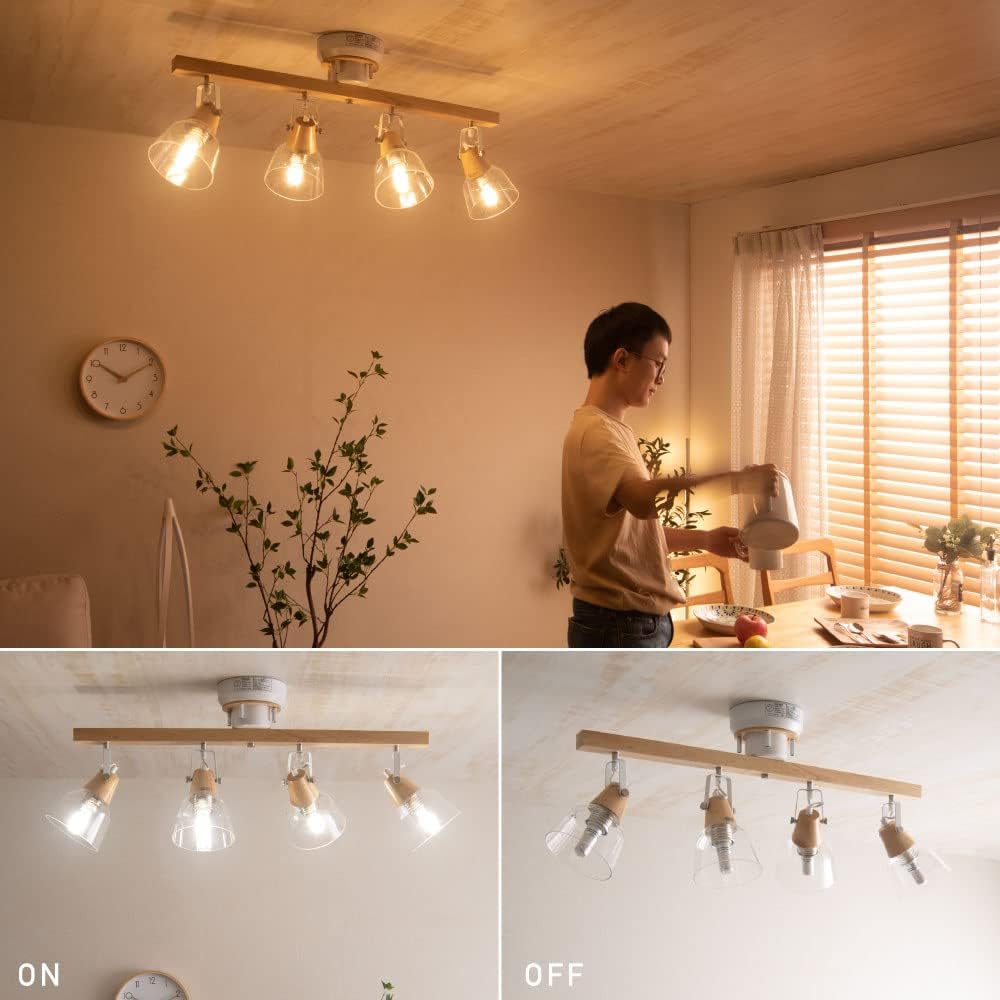 VENTOTA シーリングライト 4灯 調光 LED リモコン付き 天然木