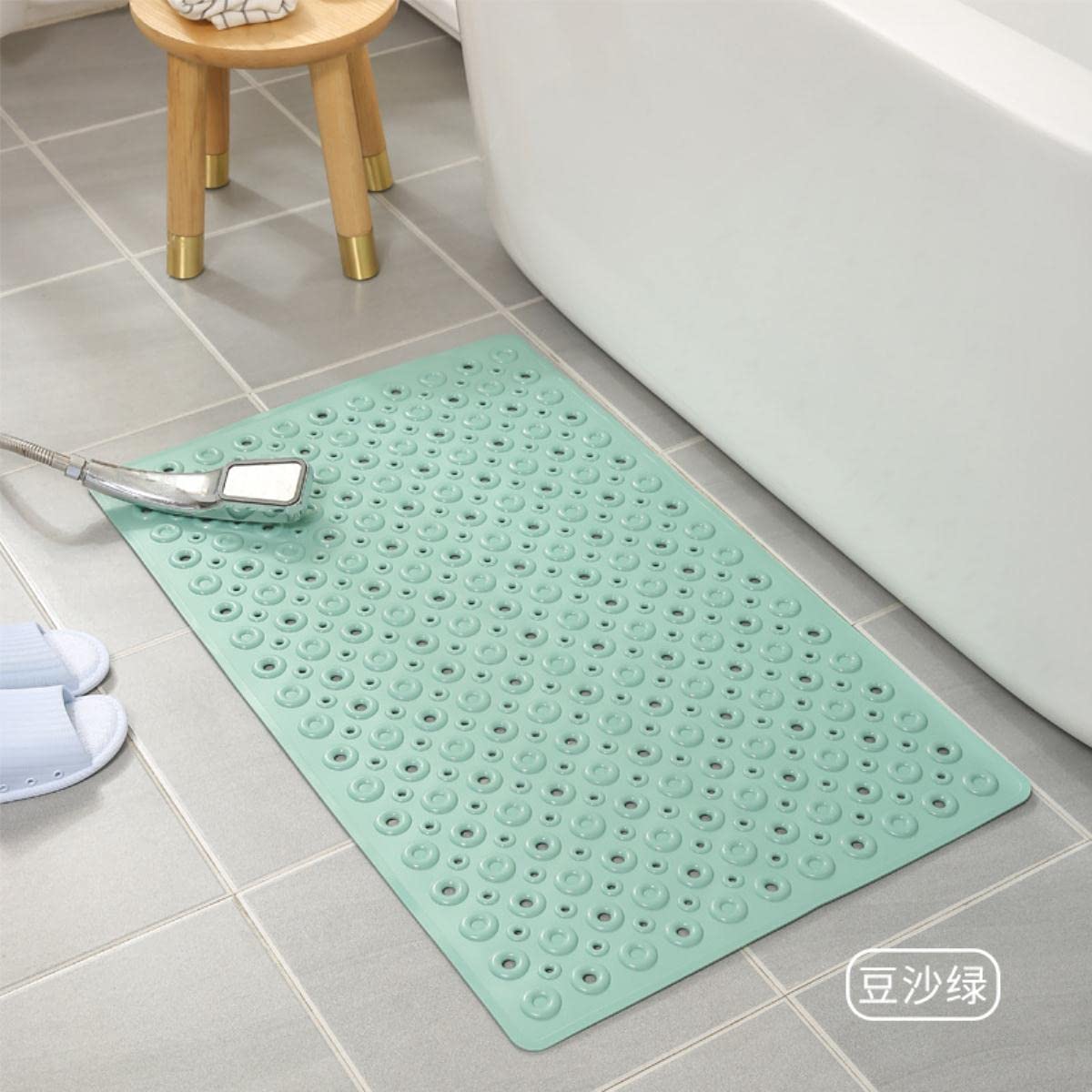 Alfombrilla de baño Baño del hotel Alfombrilla antideslizante Ventosa Ducha Resistente a caídas Alfombrilla de PVC Alfombrillas de baño Baño Antideslizante Filtración Alfombra-Dousha Green,40cm x 70cm