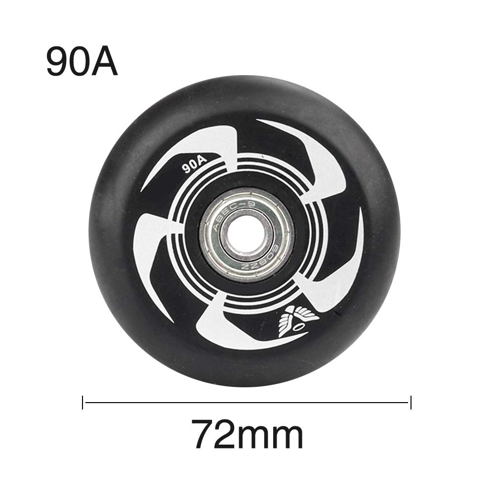 Generico Rotelle per Pattini in Linea Esterno Interno Confezione da 8 Pattini in Linea in PU da 72 mm, 76 mm E 80 mm, Durezza 90A