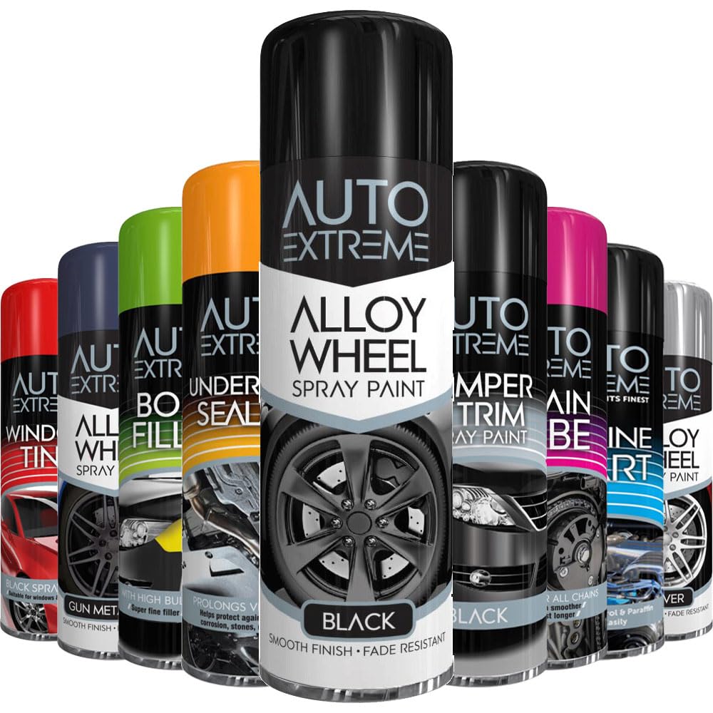 Alezyb Alloy Wheel Black - 1 X Black Auto Alloy Wheel Spray Paint 300Ml Aerosol Can For Fantastic And Smooth Finish For Van, Bike, Car