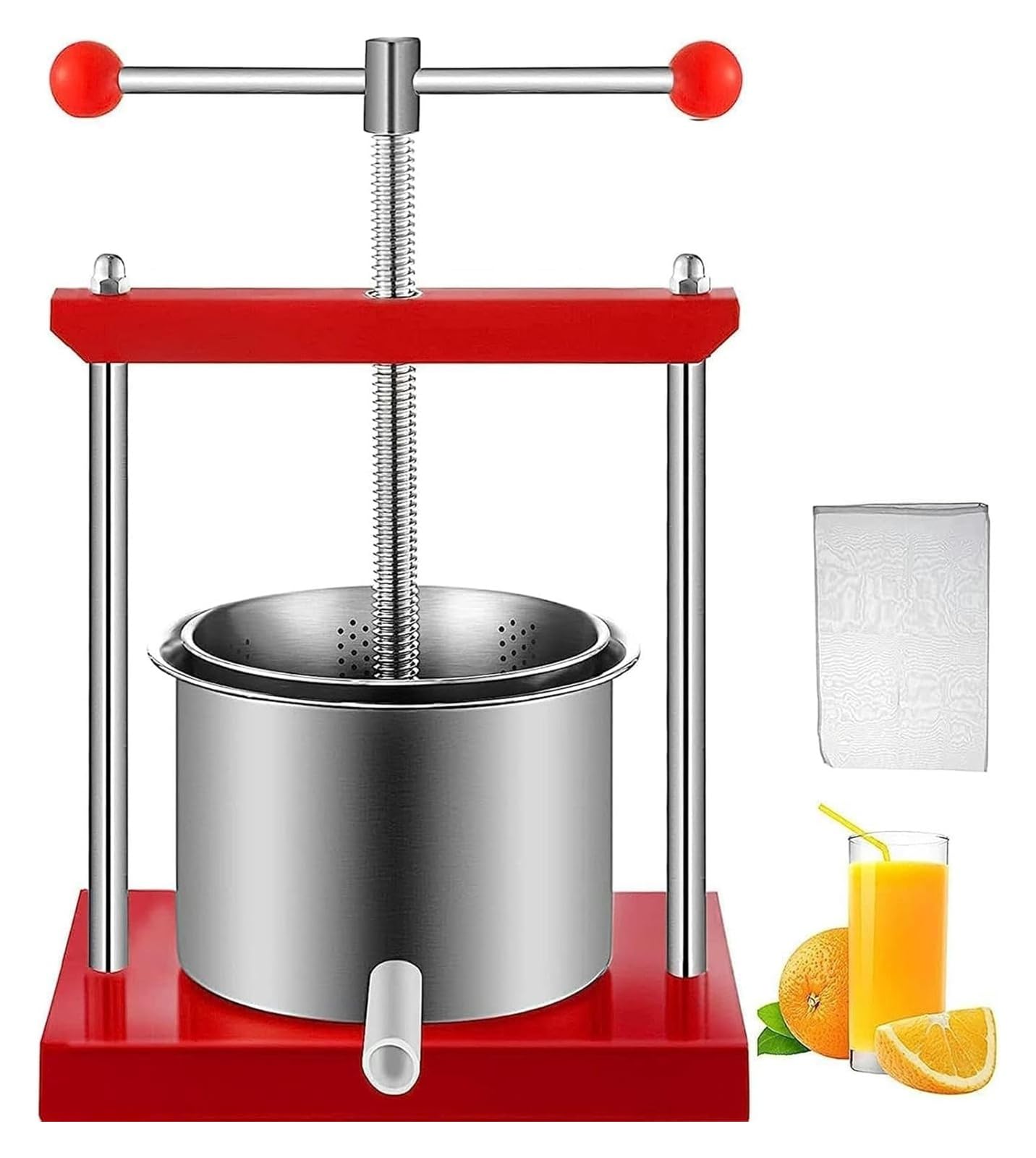 DXYOYONGMZ Fruit Wine Manual Press, Fruit Press, Press with Double Stainless Steel Barrels, Wine Cider Press for Juice, Herbal Juice, Wine