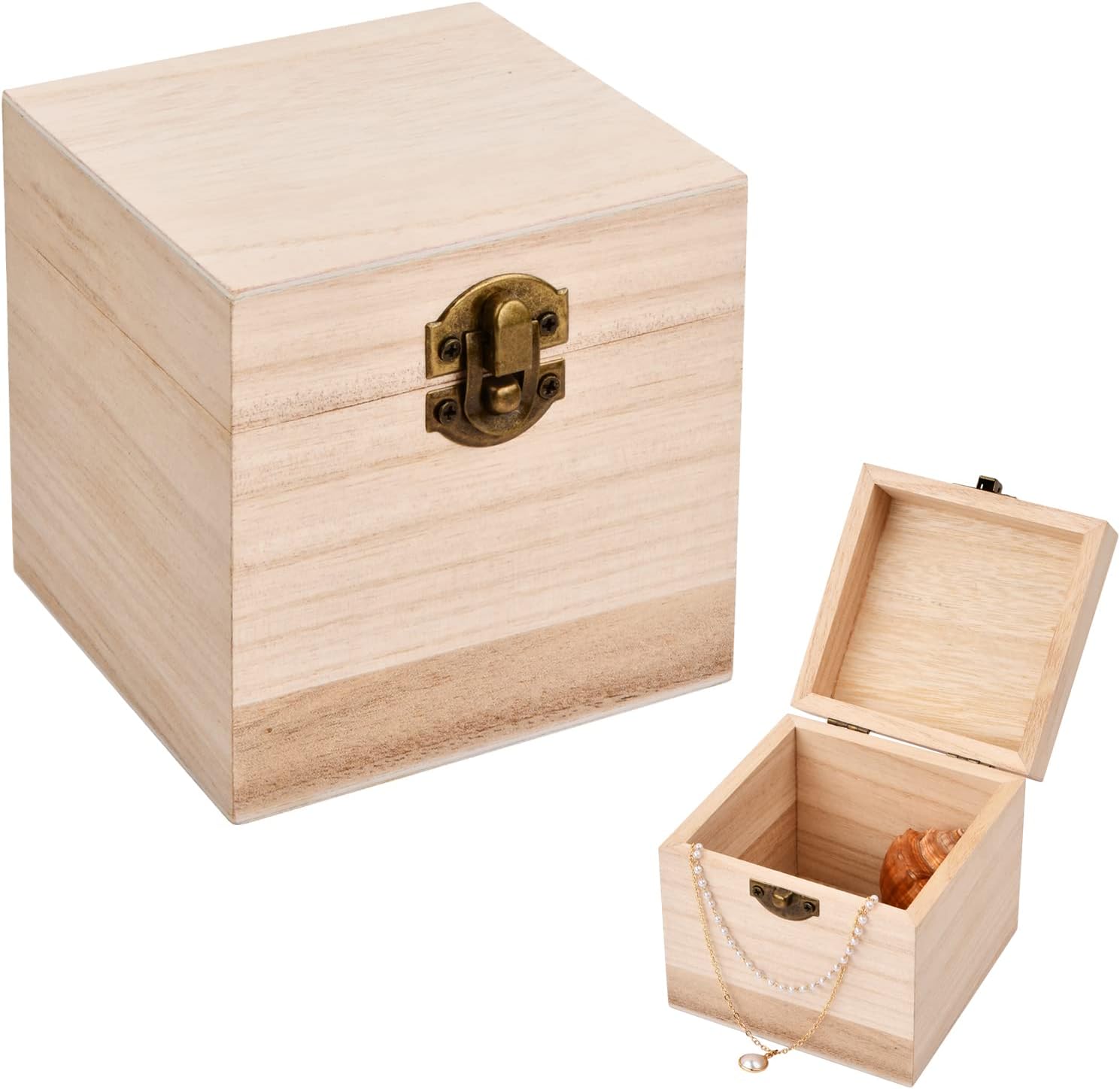 Creative Deco Boite De Rangement En Bois Avec Fermoir | 40 X 30 X 24 Cm   /- 1 Cm  | Non Peint Et Brut Coffre De Rangement Boite Cadeau Noel 88746772