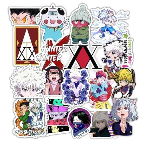 Image of Hunter x Hunter Anime Pack of 25 Stickers (Plastic, Metal, Wood) Perfect for Laptops /Mobile /Guitar etc.