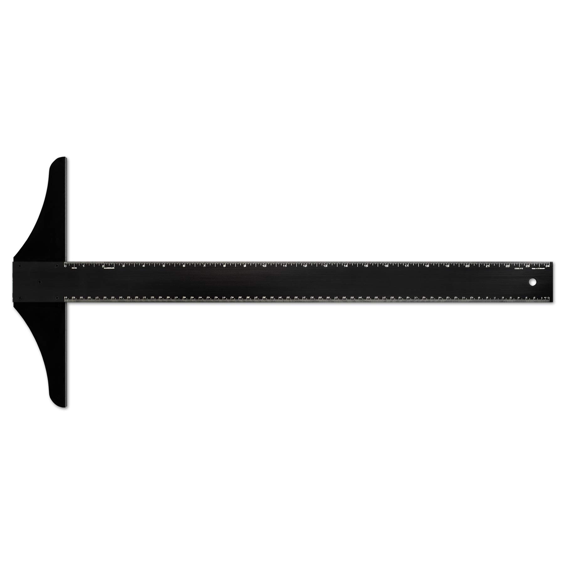 Alumicolor 24-inch Professional Aluminum T-Square for Art Framing & Drafting, Black